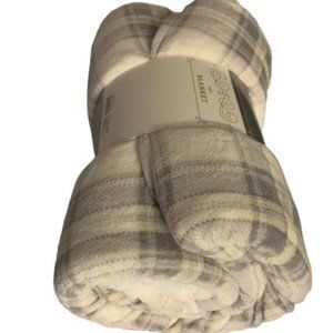 Dogs/Cats Blanket Soft &Comfortable White/Gray Plaid Sz40X50/ WONDERSHOP